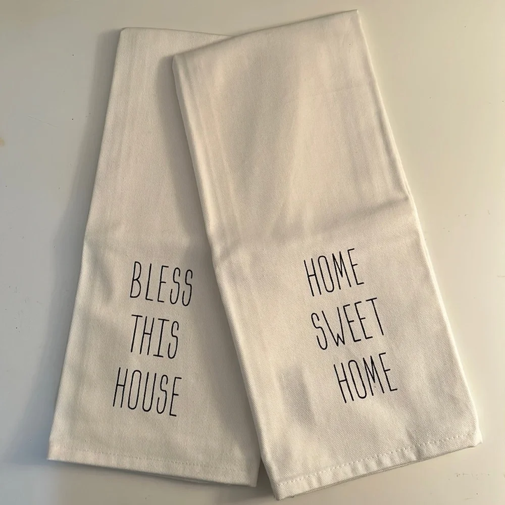 NWT ‘Home Sweet Home’ / ‘Bless This House’ Kitchen Towel Set of 2
